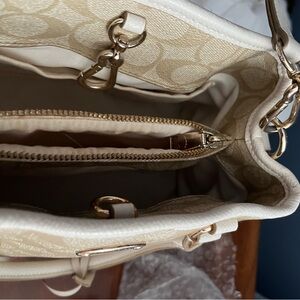 Coach Beige and Gold Shoulder Bag